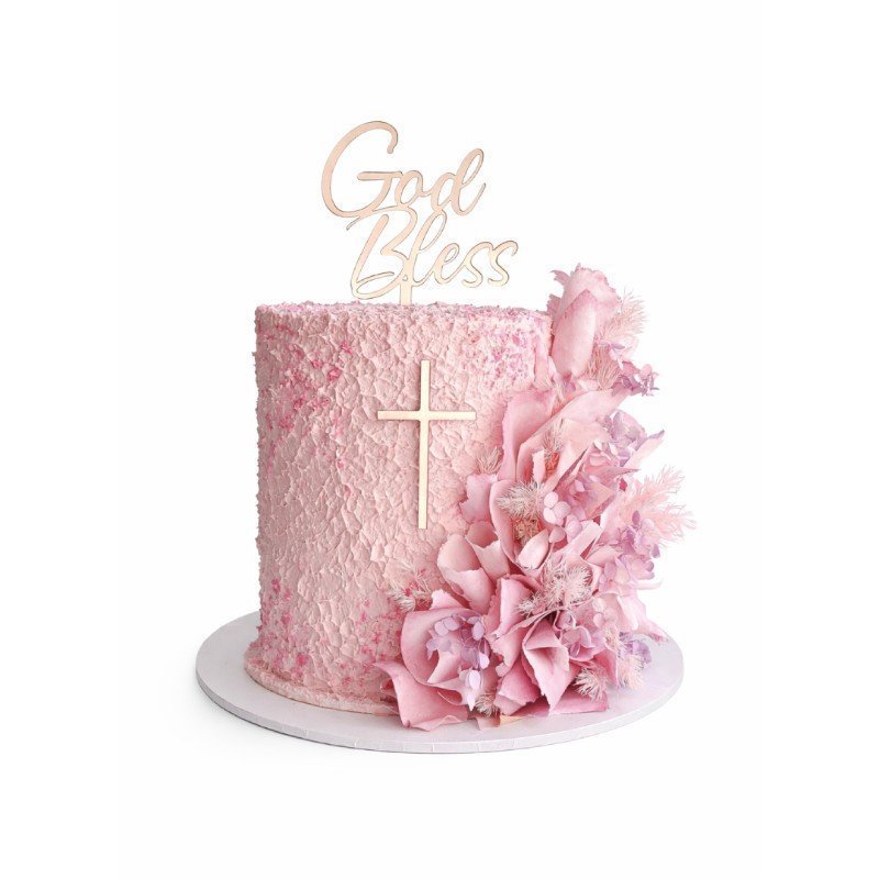 Blush Blessings Floral Cake