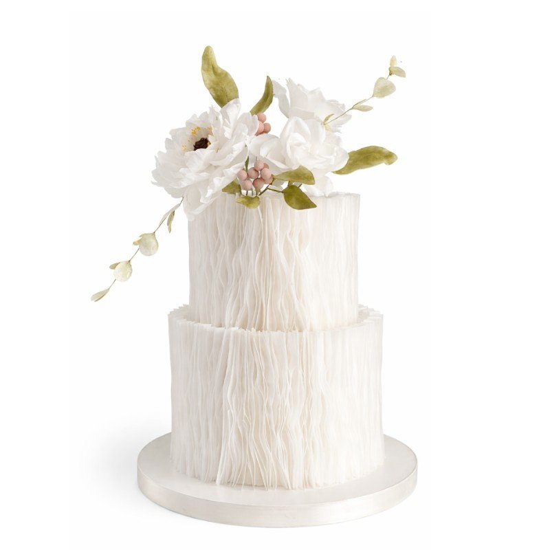 Ivory Ruffle Elegance Cake