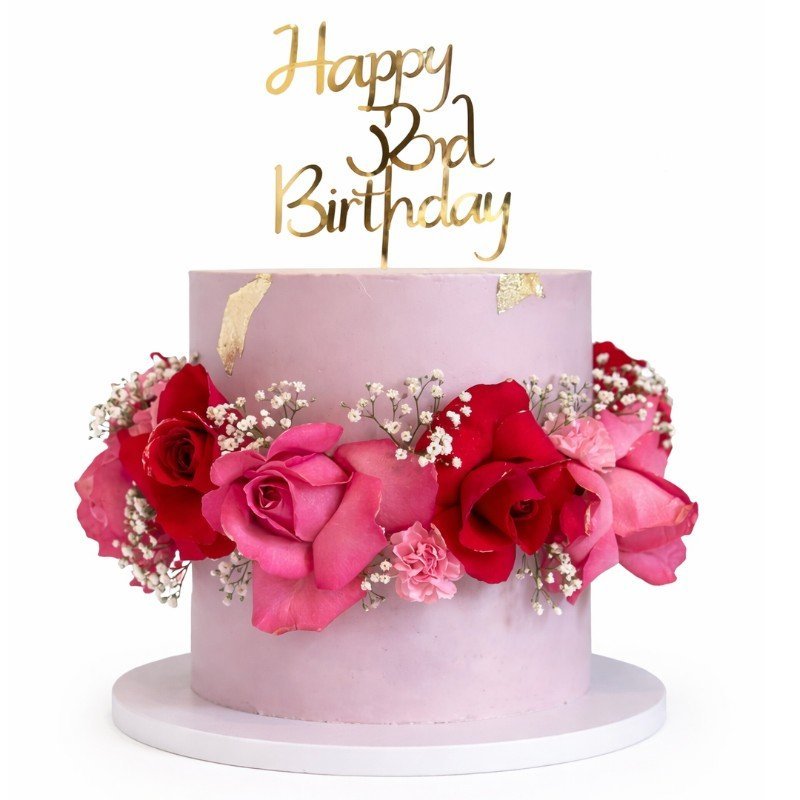 Blush Rose Gold Birthday Cake