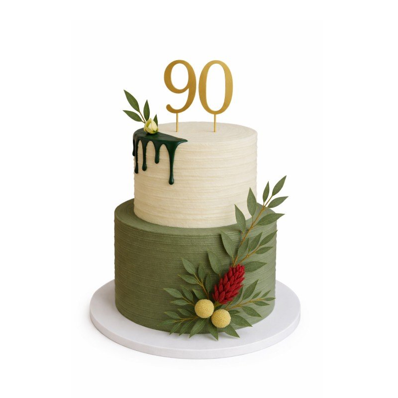 Emerald Elegance Milestone Cake
