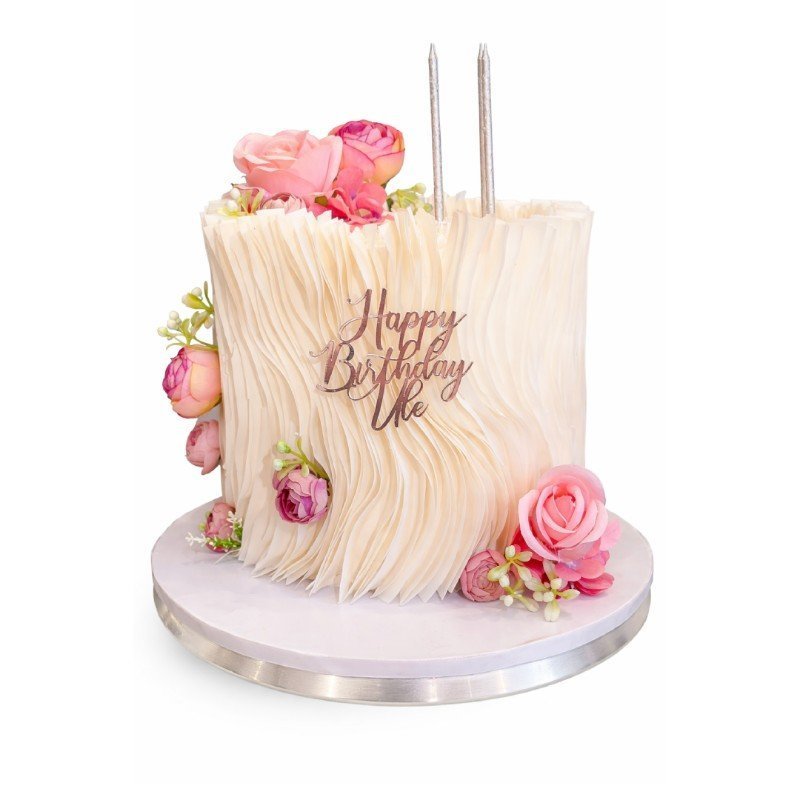 Blush Petal Ruffle Cake